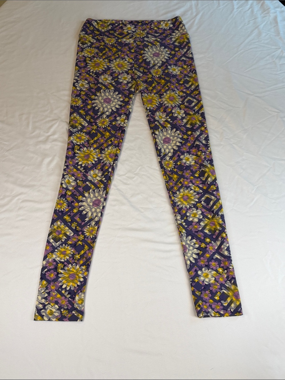 Women's Floral Print Purple Leggings